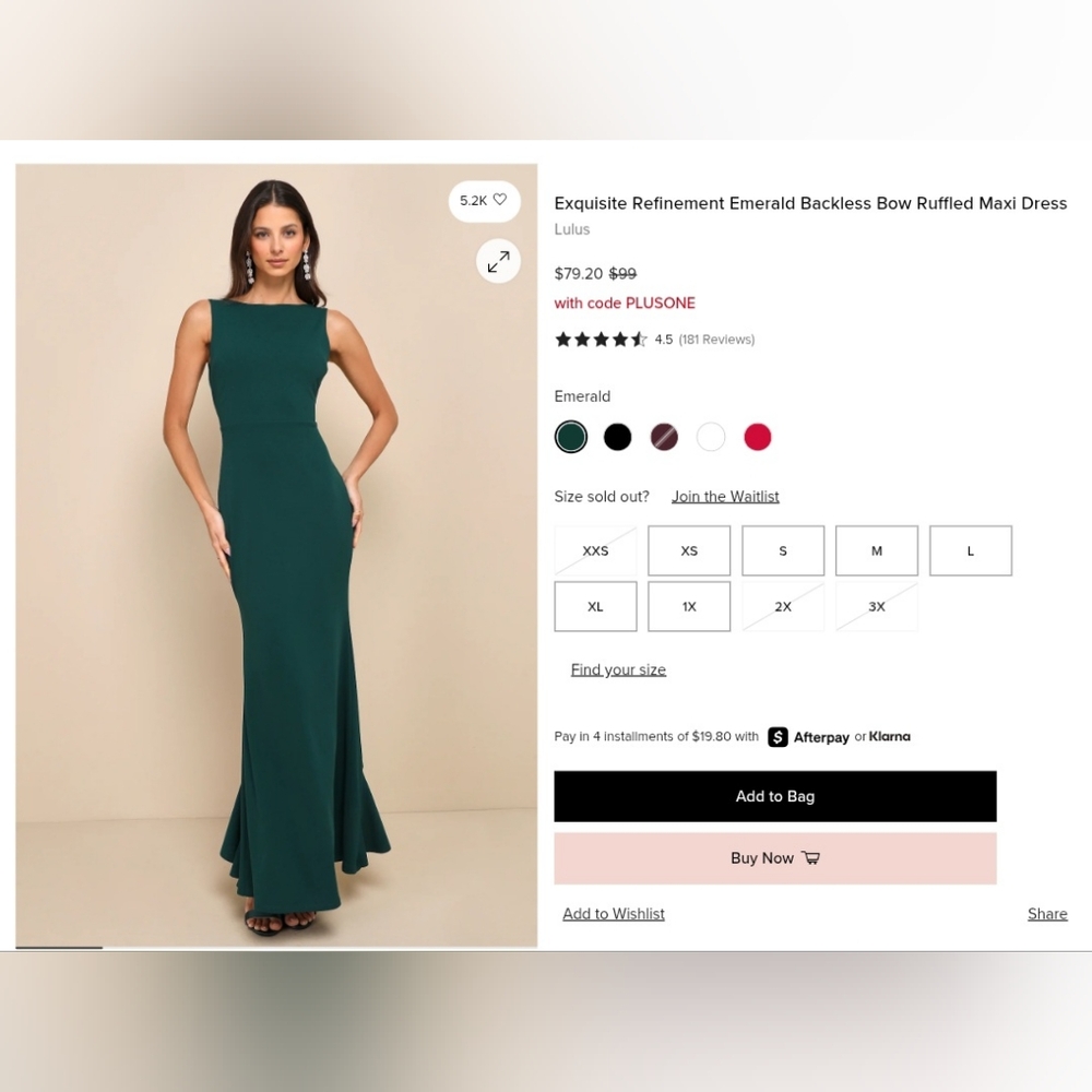 Exquisite Refinement Emerald Backless Bow Ruffled… - image 3